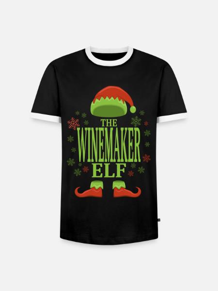 Winzer Weihnachtself - Männer Kontrast-T-Shirt - Schwarz/Weiß