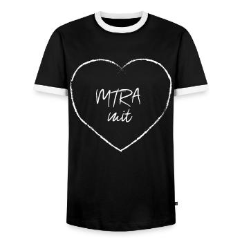 MTRA mit Herz Medizinischer Beruf Tiermedizin - Männer Kontrast-T-Shirt - Schwarz/Weiß - Vorne - AI Model Female 172 light (172cm) & AI Model Male 178 light (178cm)
