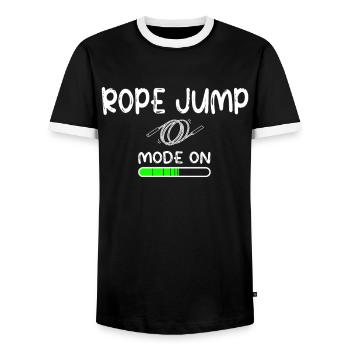 Fitness Roping - Jumping rope for women - Men's Ringer Shirt - black/white - Front - AI Model Female 172 light (172cm) & AI Model Male 178 light (178cm)