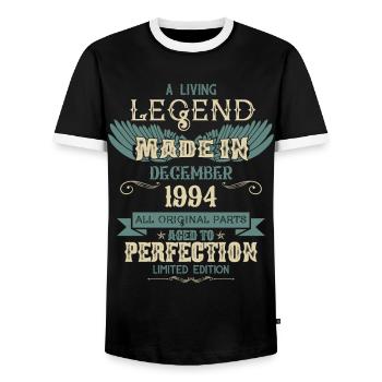 Décembre 1994 Millésime anniversaire - T-shirt contrasté Homme - noir/blanc - Devant - AI Model Female 172 light (172cm) & AI Model Male 178 light (178cm)