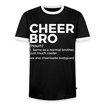Cheerleader Cheerleading - Men's Ringer Shirt - black/white - Front - AI Model Female 172 light (172cm) & AI Model Male 178 light (178cm)