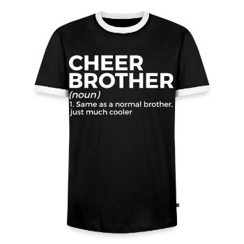 Cheerleader Cheerleading - Men's Ringer Shirt - black/white - Front - AI Model Female 172 light (172cm) & AI Model Male 178 light (178cm)