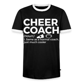 Cheerleader Cheerleading - Men's Ringer Shirt - black/white - Front - AI Model Female 172 light (172cm) & AI Model Male 178 light (178cm)