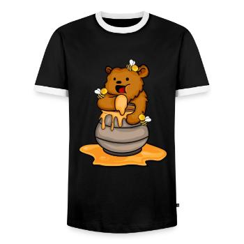 Bär Geschenk Kinder Honig Grizzly Bär - Männer Kontrast-T-Shirt - Schwarz/Weiß - Vorne - AI Model Female 172 light (172cm) & AI Model Male 178 light (178cm)