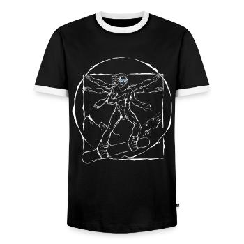 Cool snowboarder winter snow mountains snowboard - Men's Ringer Shirt - black/white - Front - AI Model Female 172 light (172cm) & AI Model Male 178 light (178cm)