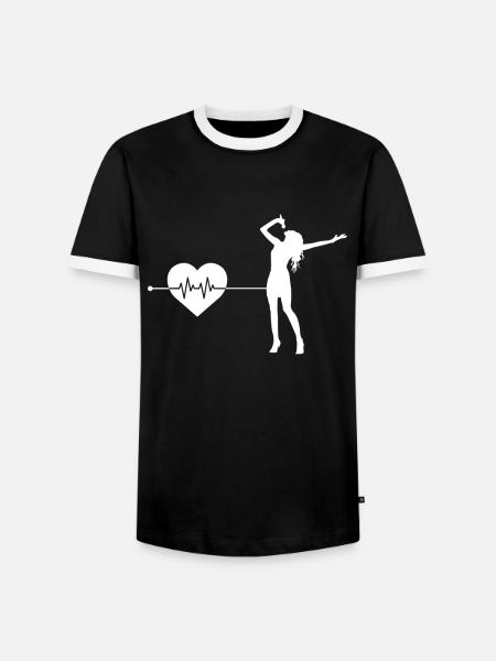 Singing heartbeat - Men's Ringer Shirt - black/white
