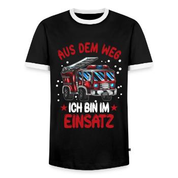 Feuerwehrspruch Feuerwehrauto Kinder Outfit - Männer Kontrast-T-Shirt - Schwarz/Weiß - Vorne - AI Model Female 172 light (172cm) & AI Model Male 178 light (178cm)