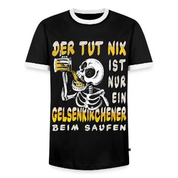 Gelsenkirchen der tut nix Saufen Kostüm - Männer Kontrast-T-Shirt - Schwarz/Weiß - Vorne - AI Model Female 172 light (172cm) & AI Model Male 178 light (178cm)