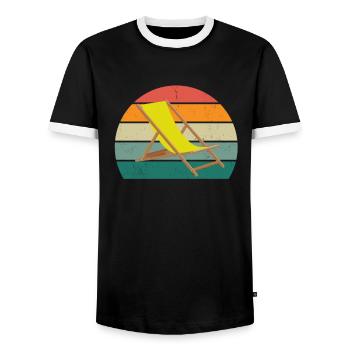 sand urlaub urlauber urlauberin ferien holiday - Männer Kontrast-T-Shirt - Schwarz/Weiß - Vorne - AI Model Female 172 light (172cm) & AI Model Male 178 light (178cm)