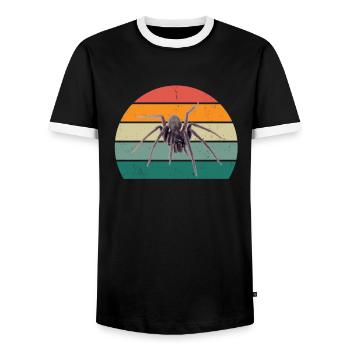 Araignées toile d’araignée pattes d’arachnide 8 toile d’araignée - T-shirt contrasté Homme - noir/blanc - Devant - AI Model Female 172 light (172cm) & AI Model Male 178 light (178cm)