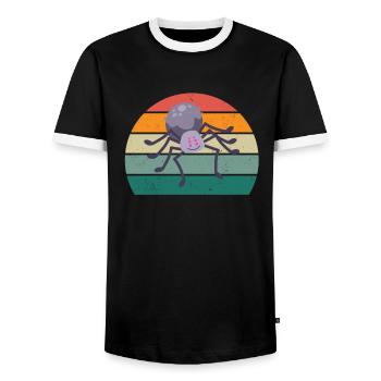 Araignées toile d’araignée pattes d’arachnide 8 toile d’araignée - T-shirt contrasté Homme - noir/blanc - Devant - AI Model Female 172 light (172cm) & AI Model Male 178 light (178cm)