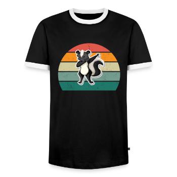 Les mouffettes puent les mammifères défendent la mouffette - T-shirt contrasté Homme - noir/blanc - Devant - AI Model Female 172 light (172cm) & AI Model Male 178 light (178cm)