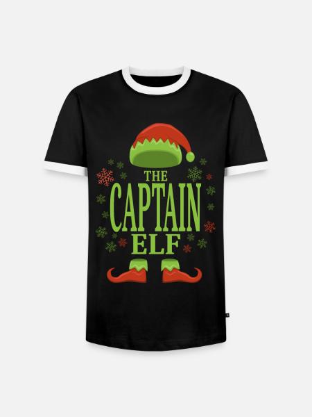 Captain Christmas Elf - Men's Ringer Shirt - black/white