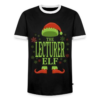 Conférencier Elfe de Noël - T-shirt contrasté Homme - noir/blanc - Devant - AI Model Female 172 light (172cm) & AI Model Male 178 light (178cm)