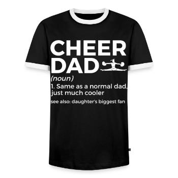 Cheerleader Cheerleading - Men's Ringer Shirt - black/white - Front - AI Model Female 172 light (172cm) & AI Model Male 178 light (178cm)