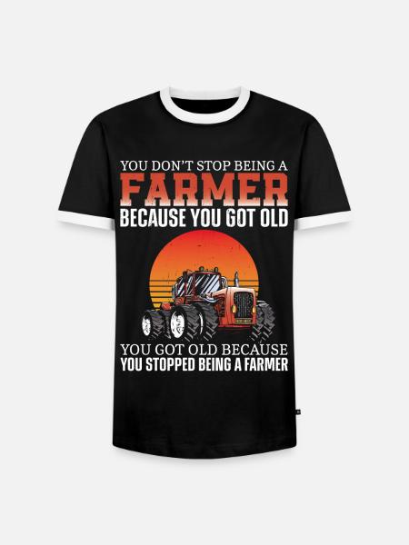Farming Farmer Retired Grandpa - Men's Ringer Shirt - black/white