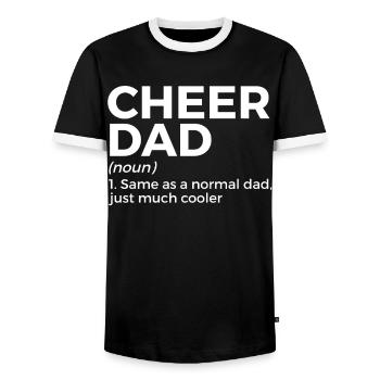 Cheerleader Cheerleading - Men's Ringer Shirt - black/white - Front - AI Model Female 172 light (172cm) & AI Model Male 178 light (178cm)