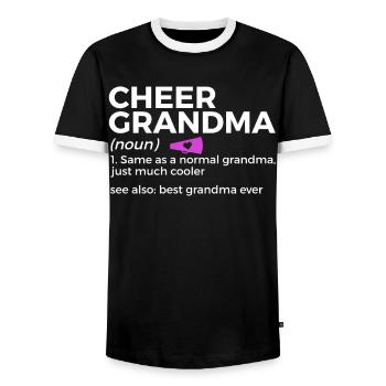 Cheerleader Cheerleading - Men's Ringer Shirt - black/white - Front - AI Model Female 172 light (172cm) & AI Model Male 178 light (178cm)