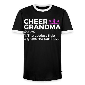 Cheerleader Cheerleading - Men's Ringer Shirt - black/white - Front - AI Model Female 172 light (172cm) & AI Model Male 178 light (178cm)