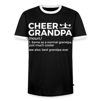 Cheerleader Cheerleading - Men's Ringer Shirt - black/white - Front - AI Model Female 172 light (172cm) & AI Model Male 178 light (178cm)
