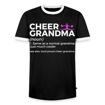 Cheerleader Cheerleading - Men's Ringer Shirt - black/white - Front - AI Model Female 172 light (172cm) & AI Model Male 178 light (178cm)