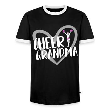 Cheerleader Cheerleading - Men's Ringer Shirt - black/white - Front - AI Model Female 172 light (172cm) & AI Model Male 178 light (178cm)
