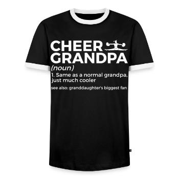 Cheerleader Cheerleading - Men's Ringer Shirt - black/white - Front - AI Model Female 172 light (172cm) & AI Model Male 178 light (178cm)