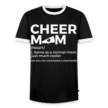 Cheerleader Cheerleading - Men's Ringer Shirt - black/white - Front - AI Model Female 172 light (172cm) & AI Model Male 178 light (178cm)