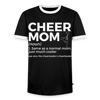 Cheerleader Cheerleading - Men's Ringer Shirt - black/white - Front - AI Model Female 172 light (172cm) & AI Model Male 178 light (178cm)