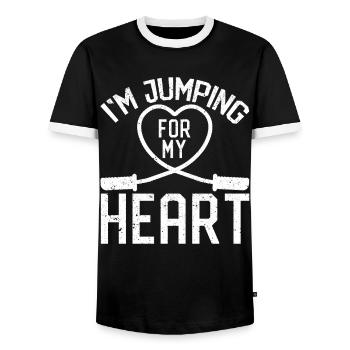 Lustiges Springseil Ich springe mit dem Seil für m - Männer Kontrast-T-Shirt - Schwarz/Weiß - Vorne - AI Model Female 172 light (172cm) & AI Model Male 178 light (178cm)