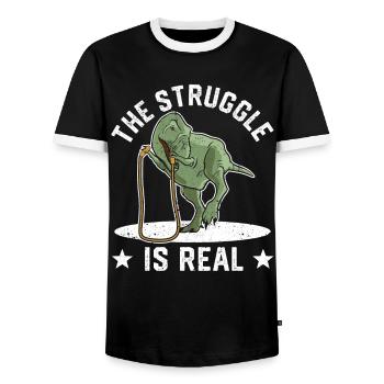Lustiges Springseil Springseil springen Der Kampf - Männer Kontrast-T-Shirt - Schwarz/Weiß - Vorne - AI Model Female 172 light (172cm) & AI Model Male 178 light (178cm)