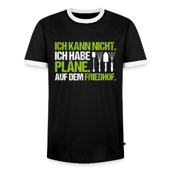 Friedhofsgärtner Friedhof Cemetery Gardener - Männer Kontrast-T-Shirt - Schwarz/Weiß - Vorne - AI Model Female 172 light (172cm) & AI Model Male 178 light (178cm)