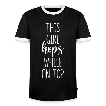 Funny Skipping Rope Springseil Dieses Mädchen hüpf - Männer Kontrast-T-Shirt - Schwarz/Weiß - Vorne - AI Model Female 172 light (172cm) & AI Model Male 178 light (178cm)