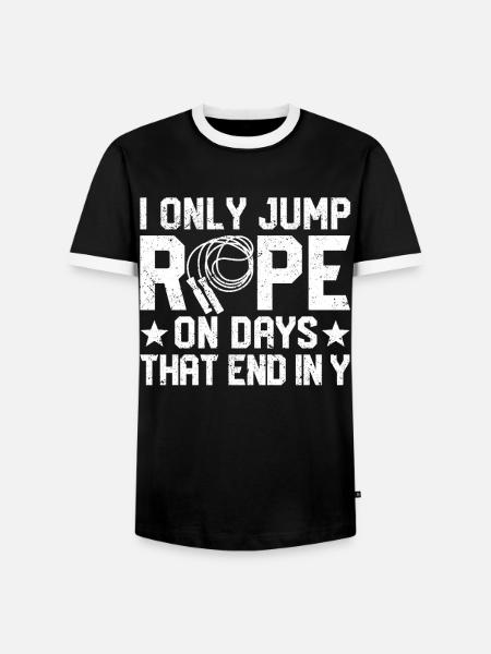 Lustiges Springseil Springseil - Männer Kontrast-T-Shirt - Schwarz/Weiß