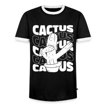 Kaktus Garten - Männer Kontrast-T-Shirt - Schwarz/Weiß - Vorne - AI Model Female 172 light (172cm) & AI Model Male 178 light (178cm)