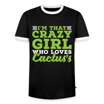 Jardin de cactus - T-shirt contrasté Homme - noir/blanc - Devant - AI Model Female 172 light (172cm) & AI Model Male 178 light (178cm)