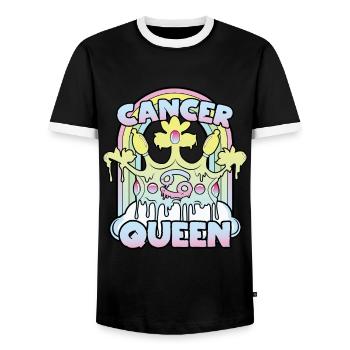 La Reine du Cancer - T-shirt contrasté Homme - noir/blanc - Devant - AI Model Female 172 light (172cm) & AI Model Male 178 light (178cm)