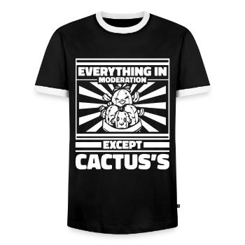 Jardin de cactus - T-shirt contrasté Homme - noir/blanc - Devant - AI Model Female 172 light (172cm) & AI Model Male 178 light (178cm)