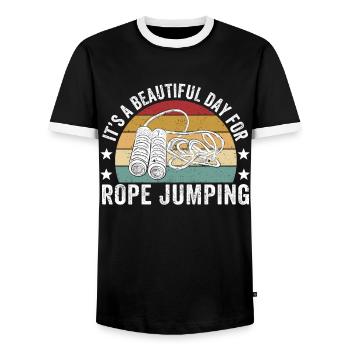 Funny skipping rope skipping rope jumping rope - Men's Ringer Shirt - black/white - Front - AI Model Female 172 light (172cm) & AI Model Male 178 light (178cm)