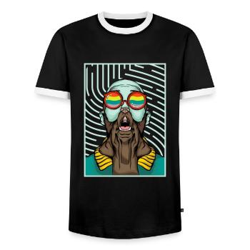 Gay pride - T-shirt contrasté Homme - noir/blanc - Devant - AI Model Female 172 light (172cm) & AI Model Male 178 light (178cm)