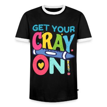 Primary School Teacher Kindergarten Educator - Men's Ringer Shirt - black/white - Front - AI Model Female 172 light (172cm) & AI Model Male 178 light (178cm)