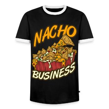 Nachos - Männer Kontrast-T-Shirt - Schwarz/Weiß - Vorne - AI Model Female 172 light (172cm) & AI Model Male 178 light (178cm)