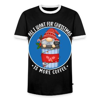 Tout ce que je veux pour Noël, c’est plus de nain de café - T-shirt contrasté Homme - noir/blanc - Devant - AI Model Female 172 light (172cm) & AI Model Male 178 light (178cm)