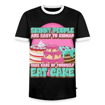 Citation Sweet Tooth Cake Bakery - T-shirt contrasté Homme - noir/blanc - Devant - AI Model Female 172 light (172cm) & AI Model Male 178 light (178cm)