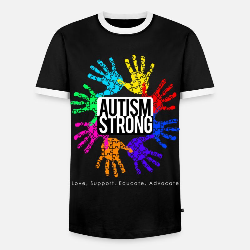 Autism Strong - Men's Ringer Shirt - black/white