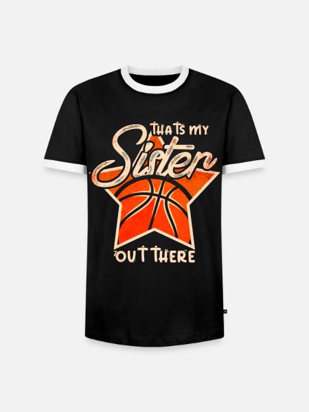 Basketbal Zus Basketballer Meisje - Mannen contrastshirt - zwart/wit