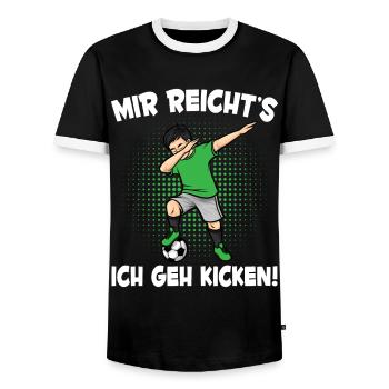Jungen Mir Reicht's Fußball Lustiges Fußballspiele - Männer Kontrast-T-Shirt - Schwarz/Weiß - Vorne - AI Model Female 172 light (172cm) & AI Model Male 178 light (178cm)