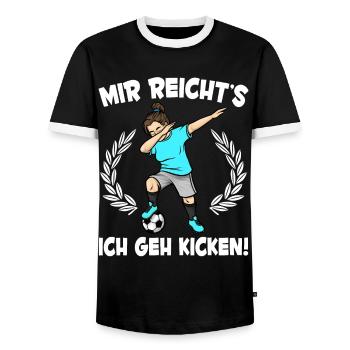 Mädchen Fußballspieler Mir Reicht's Fußball - Männer Kontrast-T-Shirt - Schwarz/Weiß - Vorne - AI Model Female 172 light (172cm) & AI Model Male 178 light (178cm)