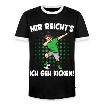 Mir Reicht's Fußball Mädchen Fußballspielerin - Männer Kontrast-T-Shirt - Schwarz/Weiß - Vorne - AI Model Female 172 light (172cm) & AI Model Male 178 light (178cm)