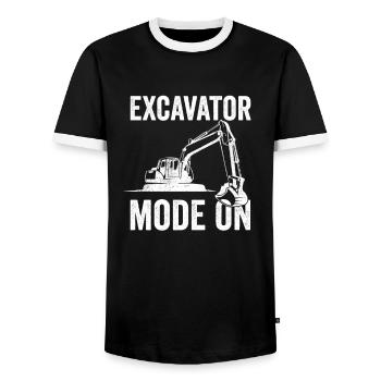 Bagger Baustelle Baggerfahrer Baggern Geschenk - Männer Kontrast-T-Shirt - Schwarz/Weiß - Vorne - AI Model Female 172 light (172cm) & AI Model Male 178 light (178cm)